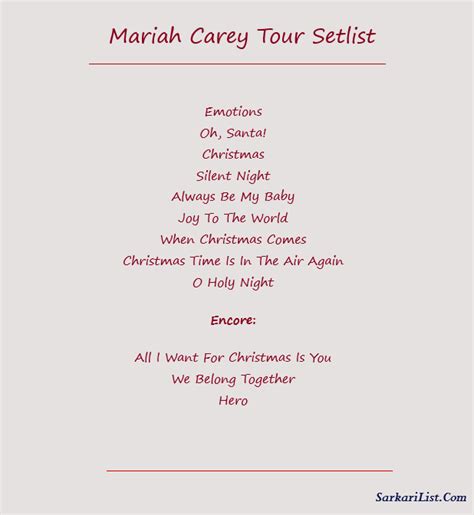 mariah carey tour setlist 2023